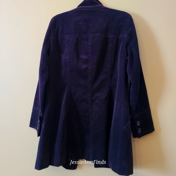 Jones New York Black Velour Double Breasted Trench Coat Women's Size Medium - Picture 2 of 6